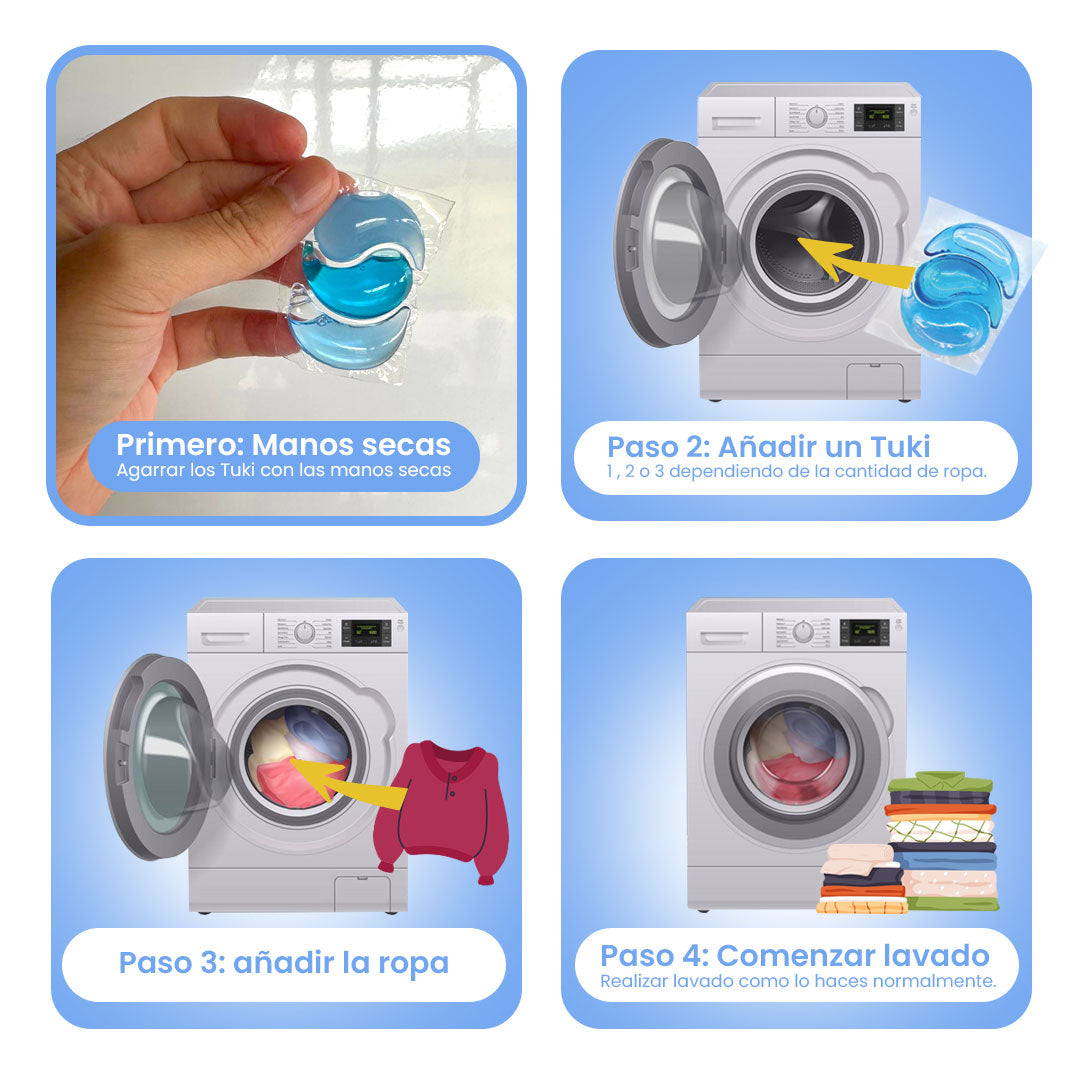 Capsulas Tuki Ecológicas ♻️ 2en1 con Jabón y Suavizante