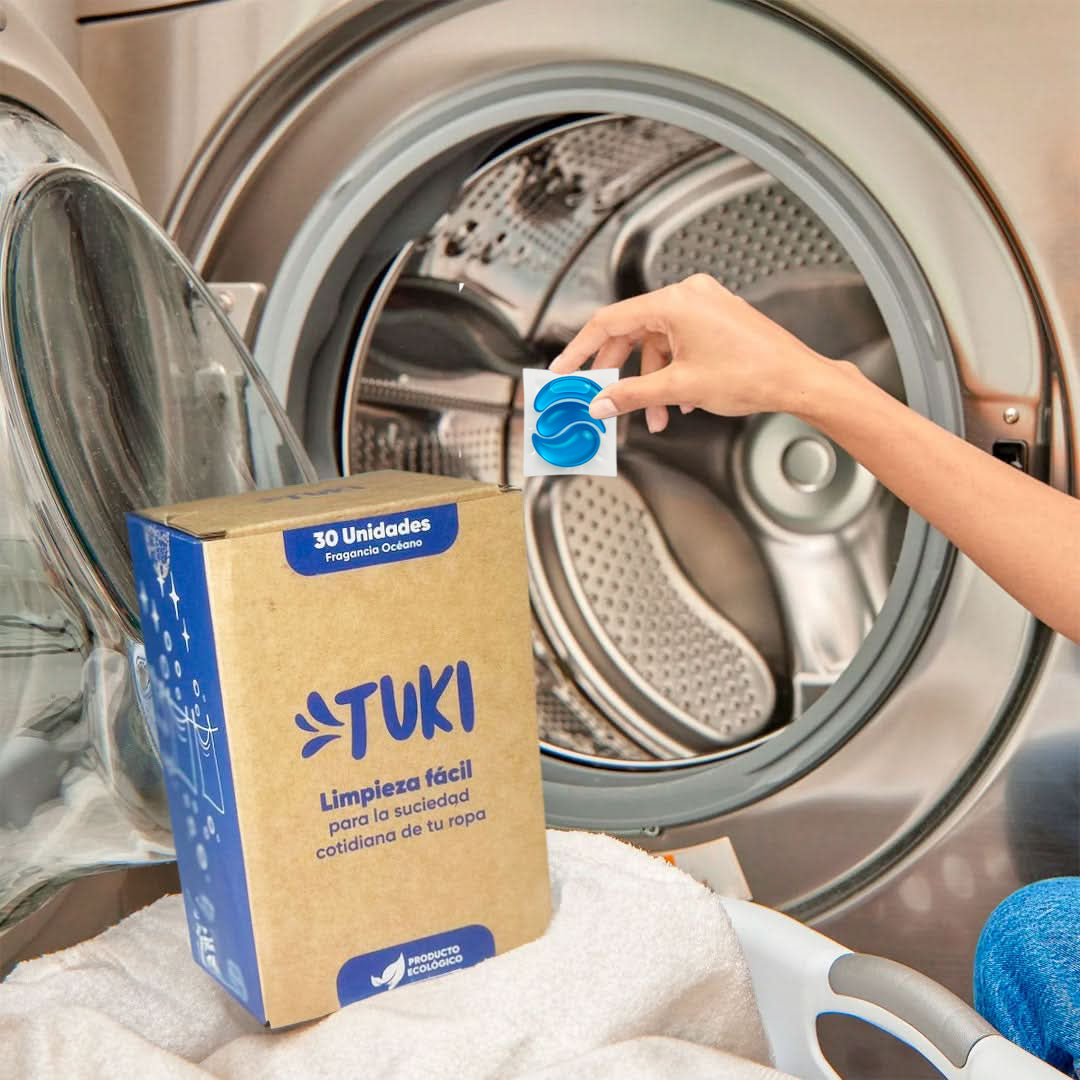Capsulas Tuki Ecológicas ♻️ 2en1 con Jabón y Suavizante