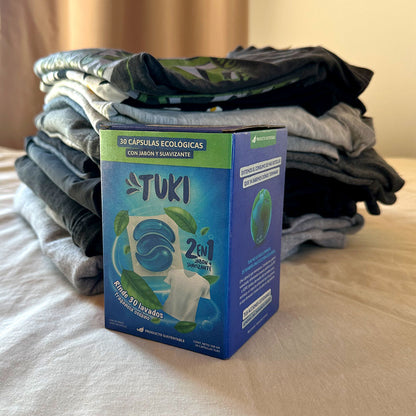 Capsulas Tuki Ecológicas ♻️ 2en1 con Jabón y Suavizante