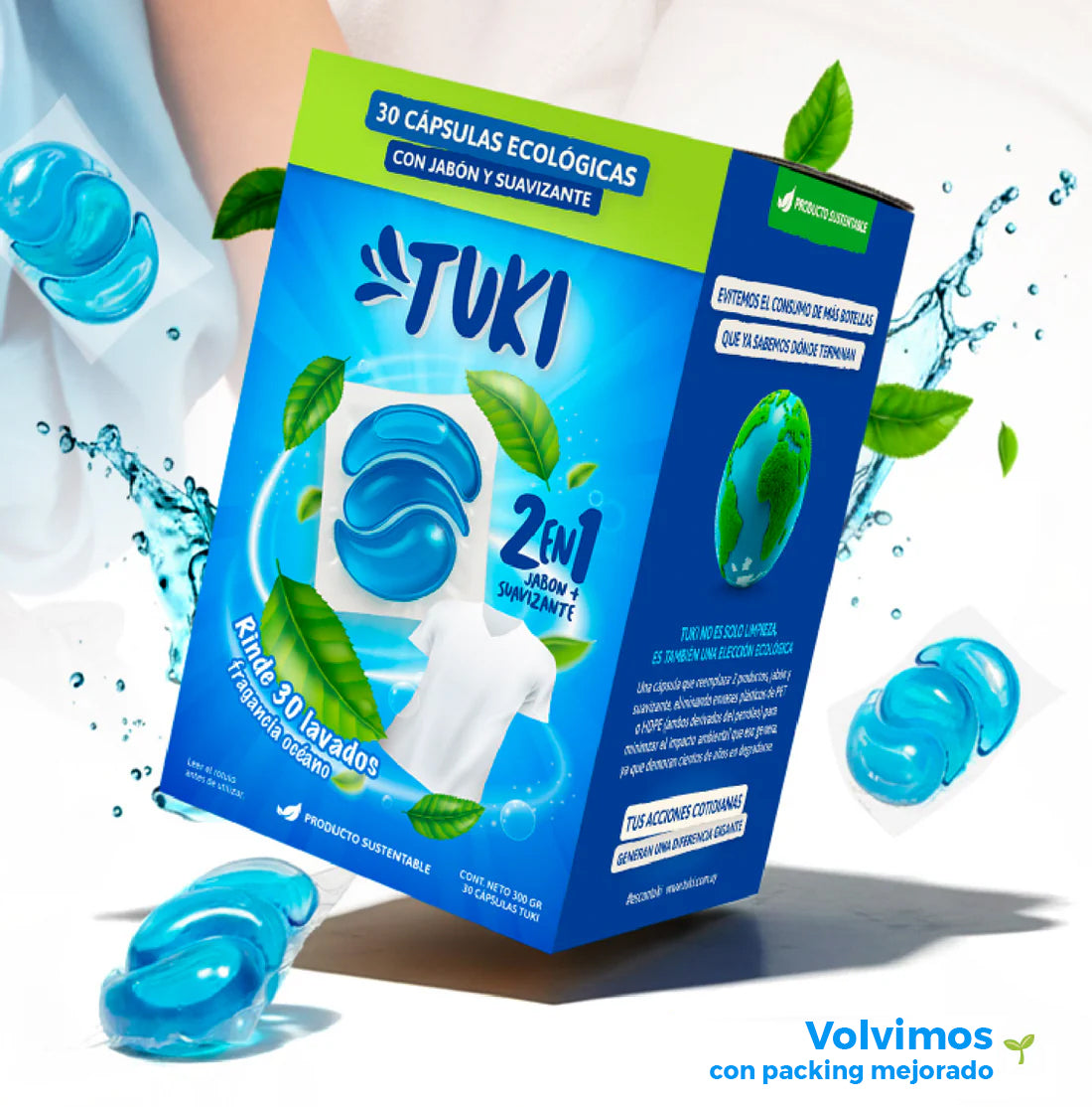 Capsulas Tuki Ecológicas ♻️ 2en1 con Jabón y Suavizante